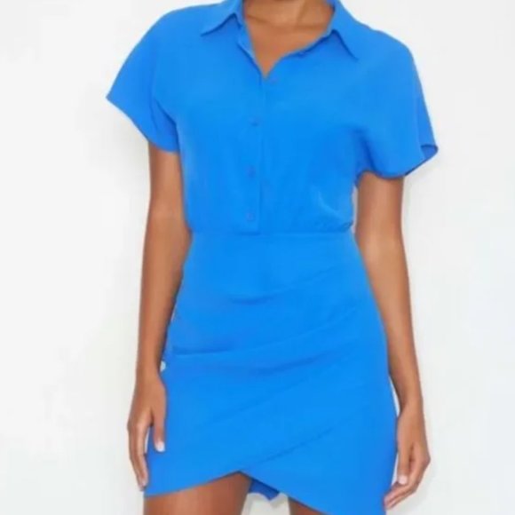 Dynamite Blue Collar Short Mini Dress - Picture 1 of 1